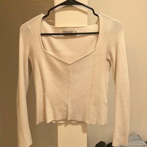 White knit soft A&F long sleeve